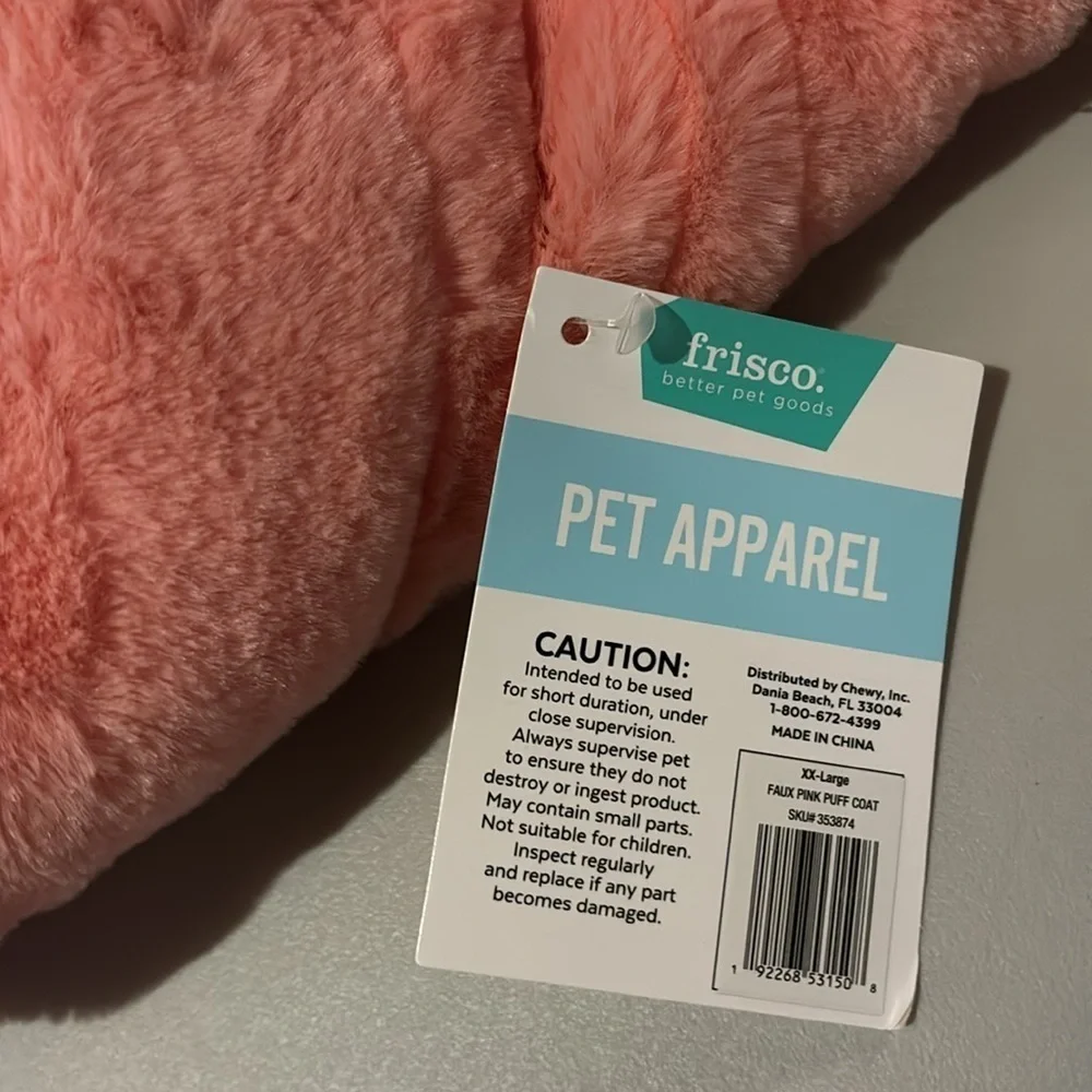 Frisco pink fur coat for dog